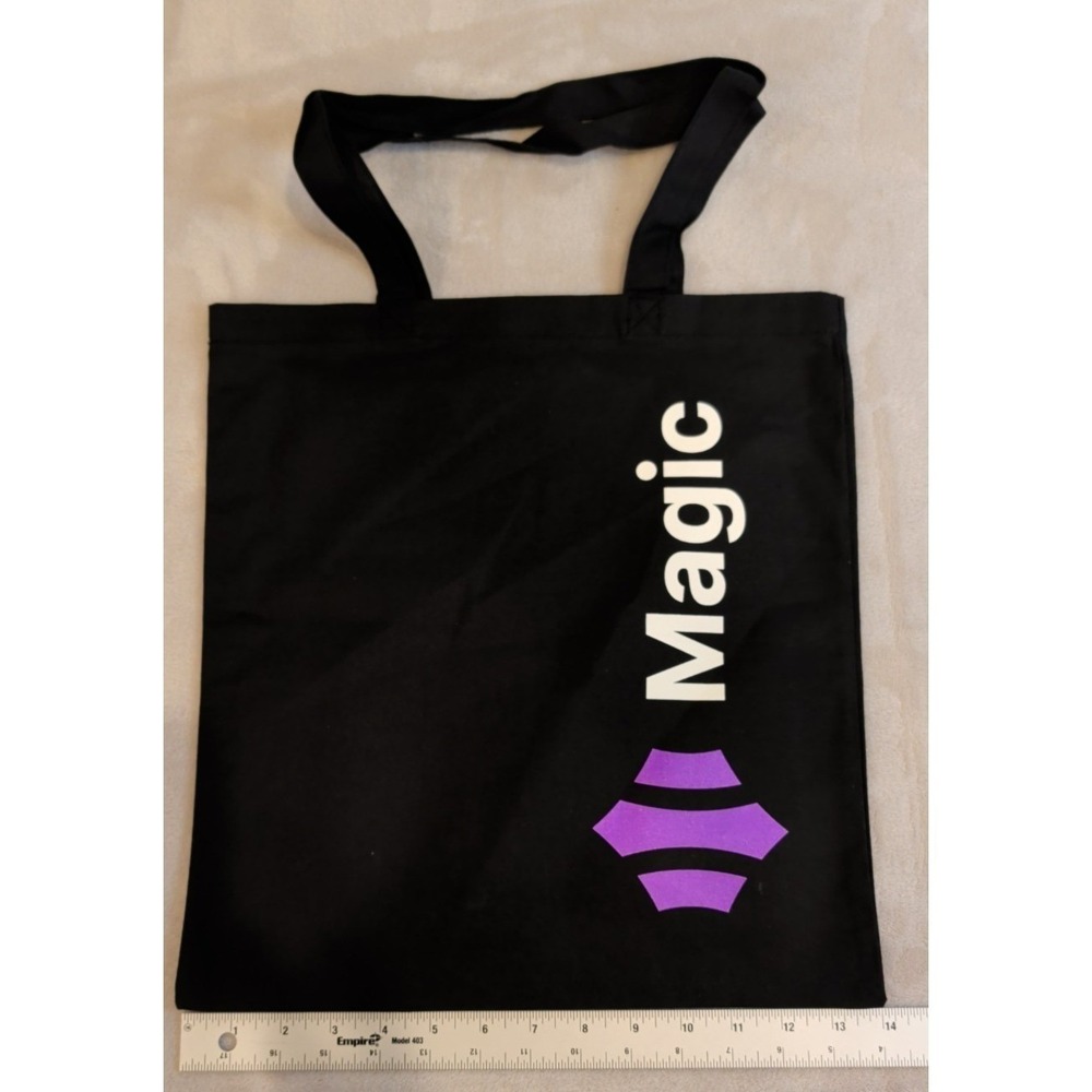 Lot of 5 Magic Black Reusable Tote Bags Purple Emoji Double Sided - Picture 4 of 7